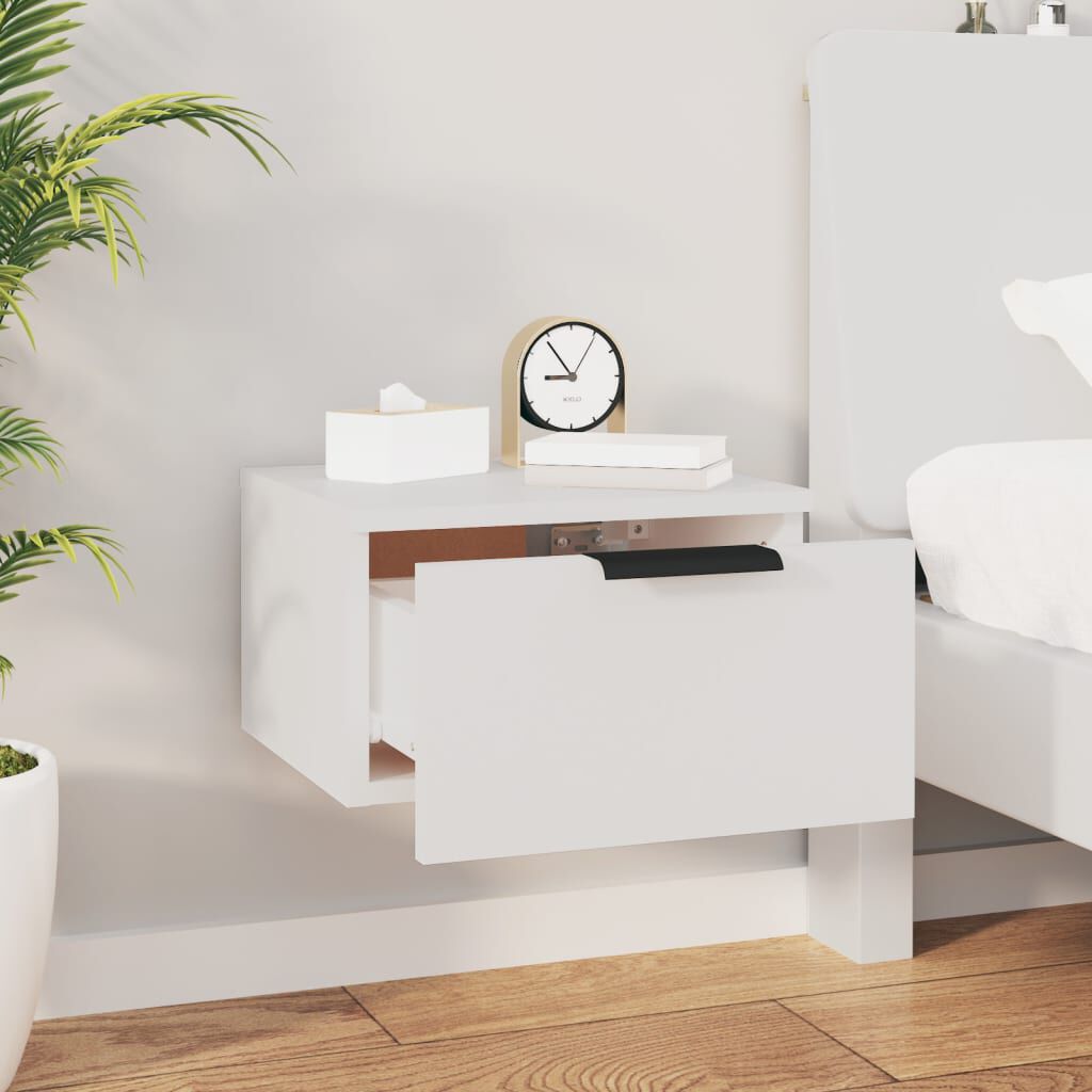 vidaXL Κομοδίνα Επιτοίχια 2 τεμ. Λευκά 34 x 30 x 20 εκ.