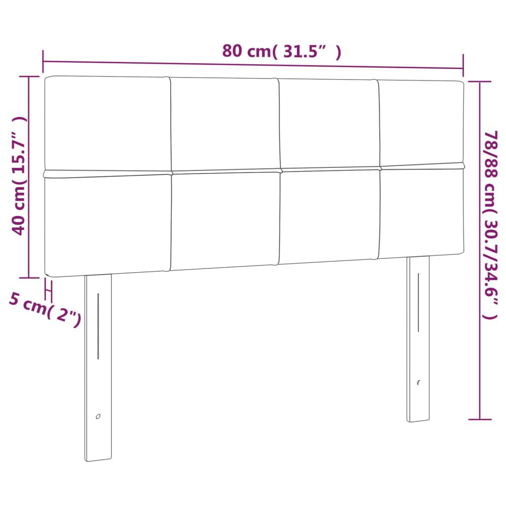 vidaXL Κεφαλάρι Κρεβατιού LED Ανοιχτό Γκρι 80x5x78/88 εκ. Υφασμάτινο
