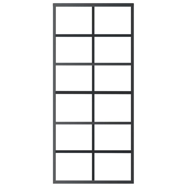 vidaXL Συρόμενη Πόρτα με Σετ Υλικού ESG Γυαλί & Αλουμίνιο 90 x 205 εκ.