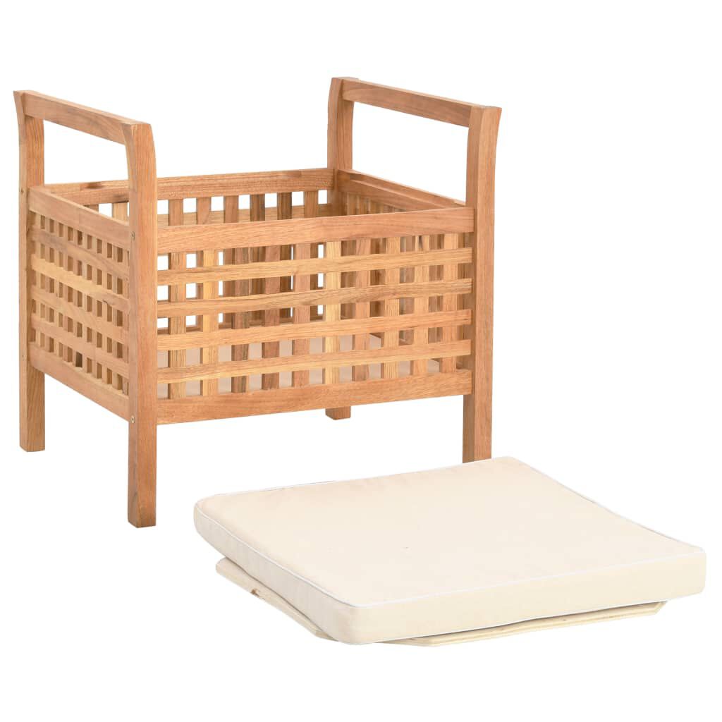 vidaXL Πάγκος με Αποθηκευτικό Χώρο 49 x 48 x 49 εκ Μασίφ Ξύλο Καρυδιάς