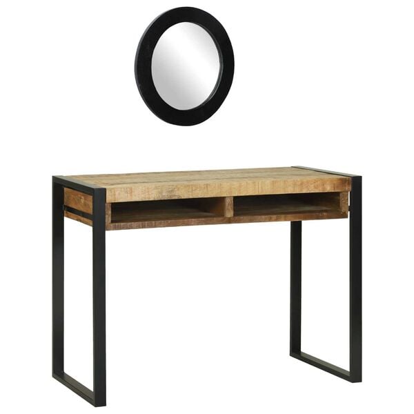 vidaXL Γραφείο με ράφι Καφέ 100 x 50 x 75 cm Μασίφ ξύλο μάνγκο