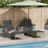 vidaXL Ξαπλώστρα 2 pcs Ανοιχτό γκρι 35 x 35 x 32 εκ. συνθετικό ρατάν
