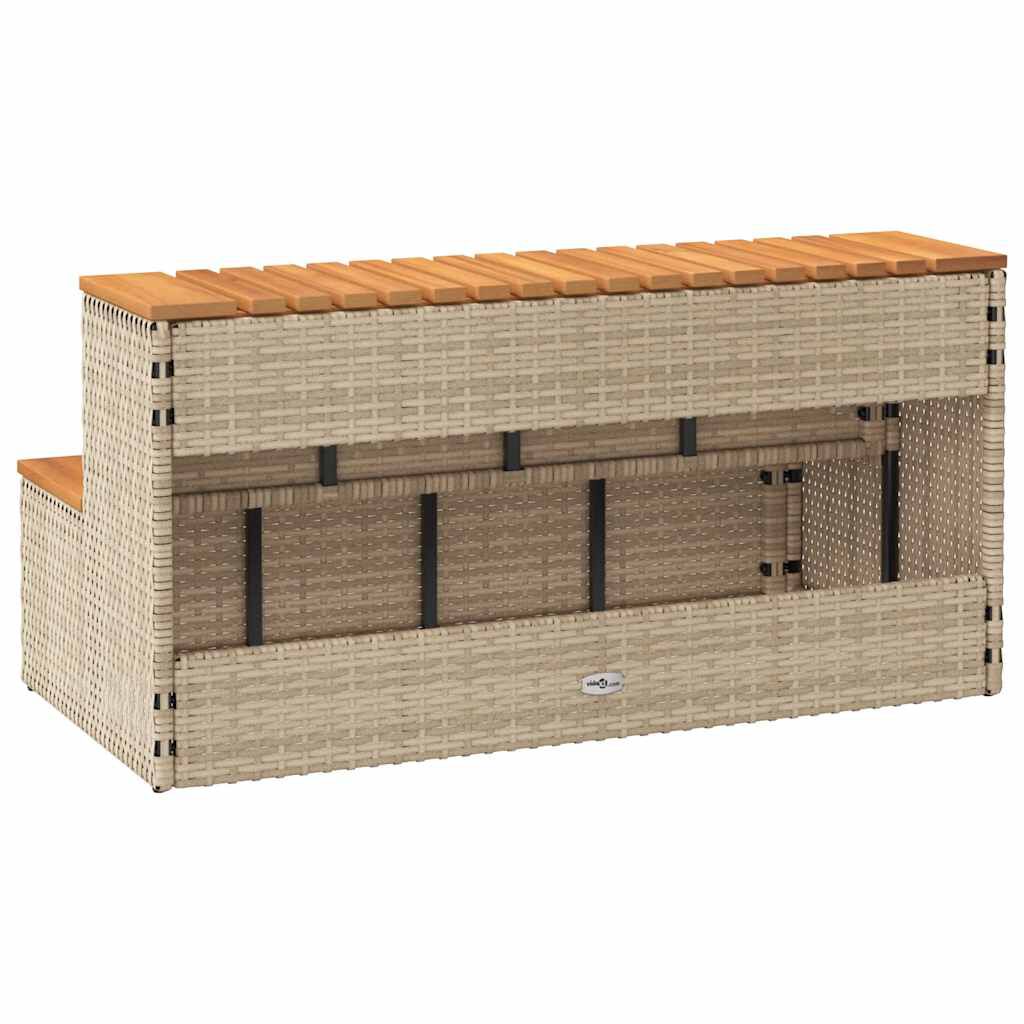 vidaXL Βήμα υδρομασάζ Μπεζ 100x50x50,5 εκ. Συνθετικό Ρατάν/Ακακίας