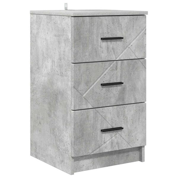 vidaXL Κομοδίνο Γκρι σκυροδέματος 38 x 38 x 66 εκ Επεξεργασμένο ξύλο