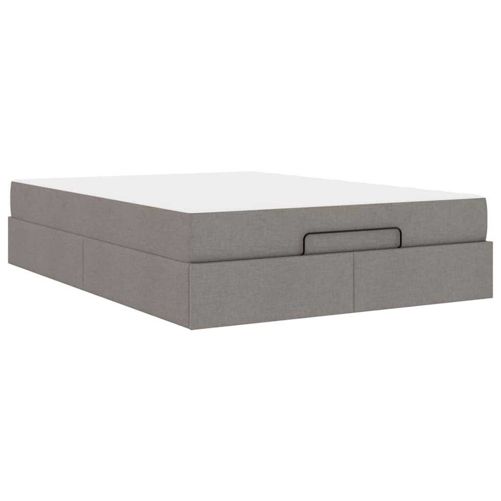 vidaXL Σκελετός Κρεβατιού με αποθήκευση Taupe 160 x 200 cm ύφασμα