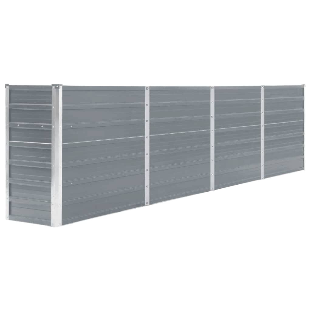 vidaXL Ζαρντινιέρα Ψηλή Γκρι 320 x 40 x 77 εκ. Γαλβανισμένος Χάλυβας