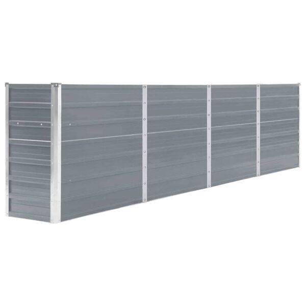 vidaXL Ζαρντινιέρα Ψηλή Γκρι 320 x 40 x 77 εκ. Γαλβανισμένος Χάλυβας