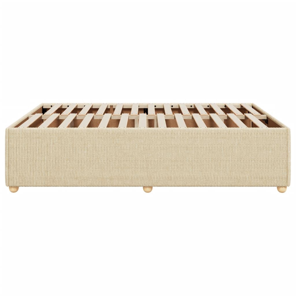 vidaXL Σκελετός Κρεβατιού Χωρίς Στρώμα Κρεμ 140x200 εκ.Υφασμάτινο