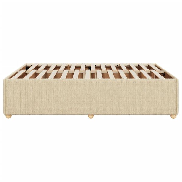 vidaXL Σκελετός Κρεβατιού Χωρίς Στρώμα Κρεμ 140x200 εκ.Υφασμάτινο
