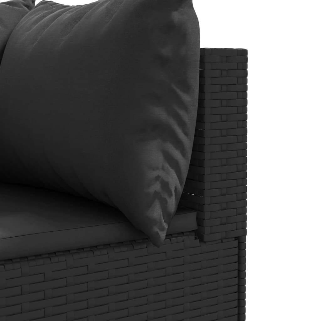 vidaXL Σαλόνι Κήπου 7 Τεμαχίων Μαύρο από Συνθετικό Ρατάν με Μαξιλάρια