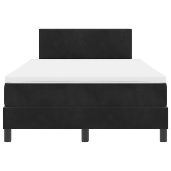 vidaXL Κρεβάτι με ελατήρια με στρώμα Μαύρο 120 x 200 cm Βελούδο