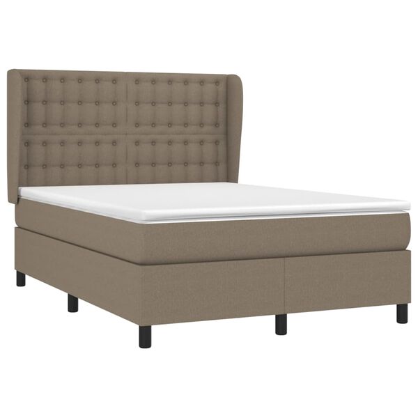 vidaXL &Kappa;&rho;&epsilon;&beta;ά&tau;&iota; Boxspring &mu;&epsilon; &Sigma;&tau;&rho;ώ&mu;&alpha; Taupe 140x200 &epsilon;&kappa;. &Upsilon;&phi;&alpha;&sigma;&mu;ά&tau;&iota;&nu;&omicron;