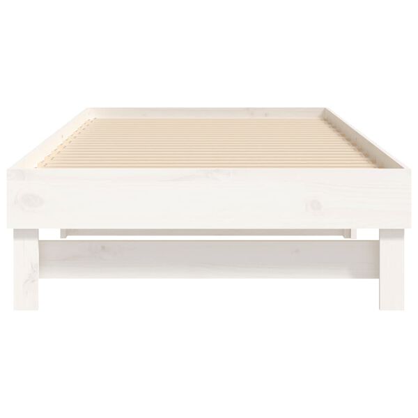 vidaXL Καναπές Κρεβάτι Συρόμενος Λευκός 2x(80x200) εκ. από Μασίφ Πεύκο