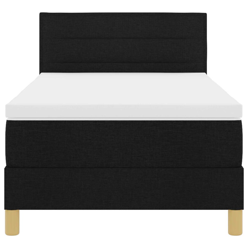 vidaXL Κρεβάτι Box Spring με Στρώμα Μαύρο 80x200 εκ Ύφασμα