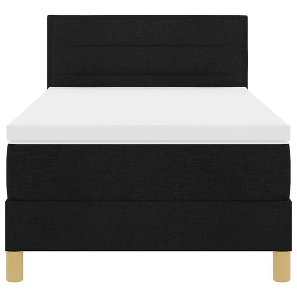 vidaXL Κρεβάτι Box Spring με Στρώμα Μαύρο 80x200 εκ Ύφασμα
