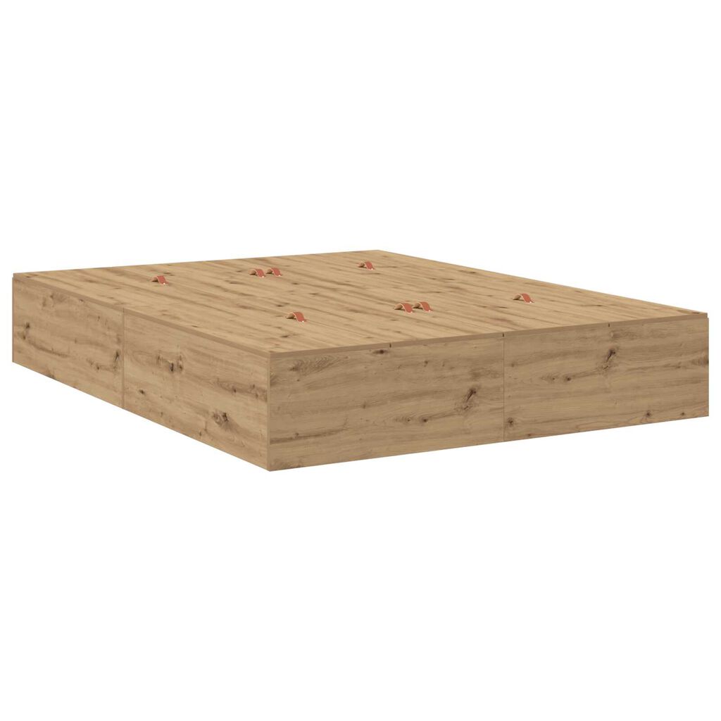vidaXL Κρεβάτι αποθήκευσης Artisan Oak 150x200 εκ