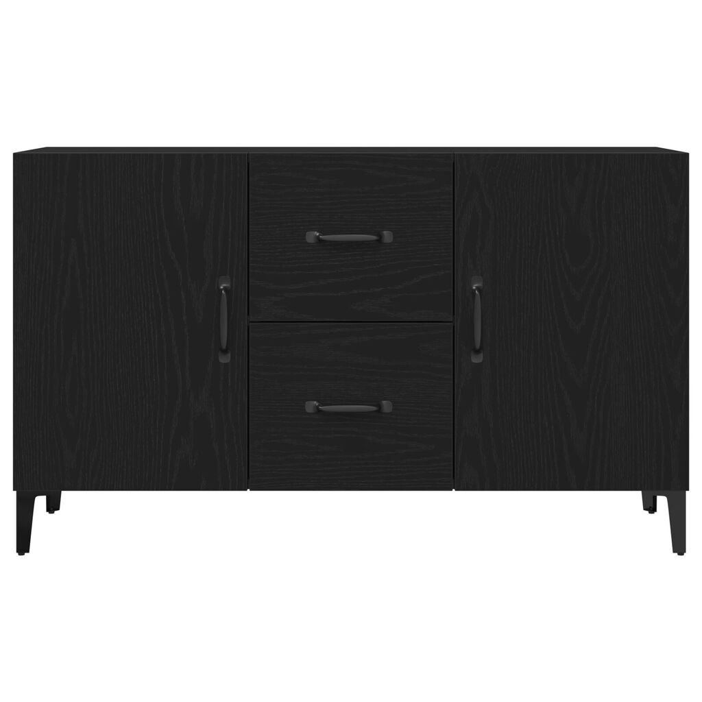 vidaXL Μαύρος Δρύινος Μπουφές - 100 x 36 x 60 εκ - Κατασκευασμένος από Μηχανικά Ξύλα
