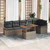 vidaXL Σετ Καναπέ Κήπου με αποθήκευση 7 pcs Γκρι Πολυ ράταν