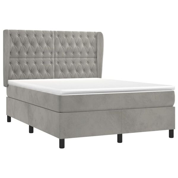 vidaXL &Kappa;&rho;&epsilon;&beta;ά&tau;&iota; Boxspring &mu;&epsilon; &Sigma;&tau;&rho;ώ&mu;&alpha; &Alpha;&nu;&omicron;&iota;&chi;&tau;ό &Gamma;&kappa;&rho;&iota; 140x190 &epsilon;&kappa;. &Beta;&epsilon;&lambda;&omicron;ύ&delta;&iota;&nu;&omicron;