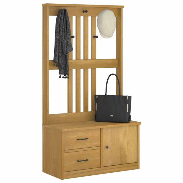 vidaXL Δέντρο χωλ "SANDNES" 87x40x159,5 εκ. Πεύκο μασίφ ξύλο