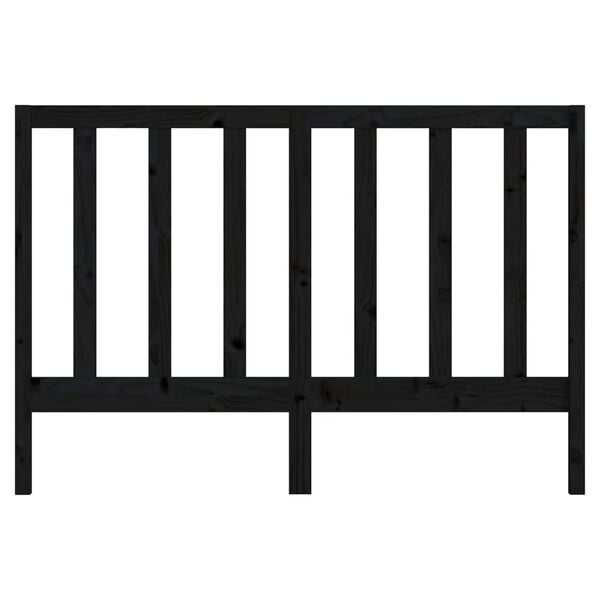 vidaXL Κεφαλάρι Κρεβατιού Μαύρο 146 x 4 x 100 εκ. Μασίφ Ξύλο Πεύκου