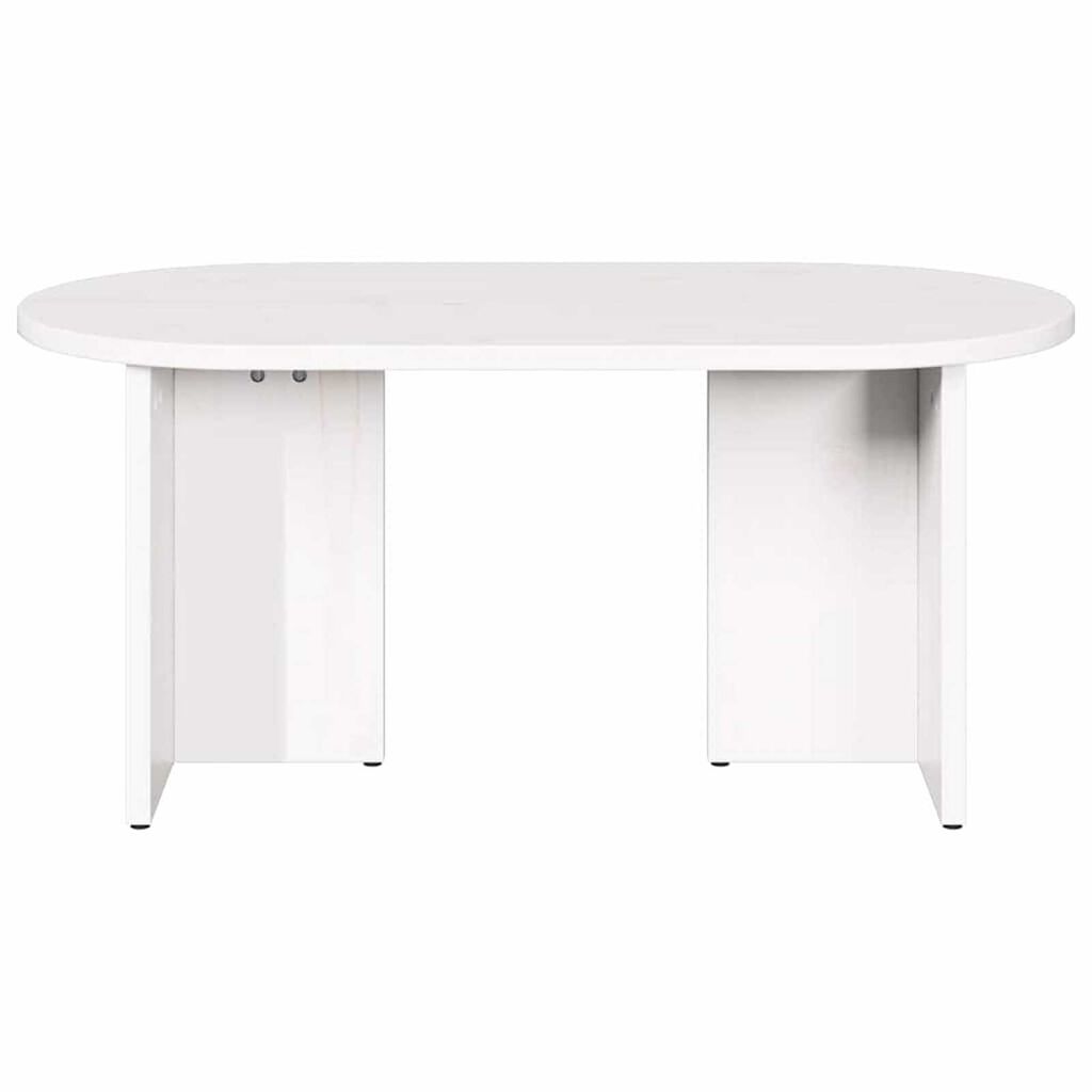 vidaXL Τραπεζάκι σαλονιού Λευκό 80 x 39.5 x 35 εκ. Μασίφ ξύλο πεύκου
