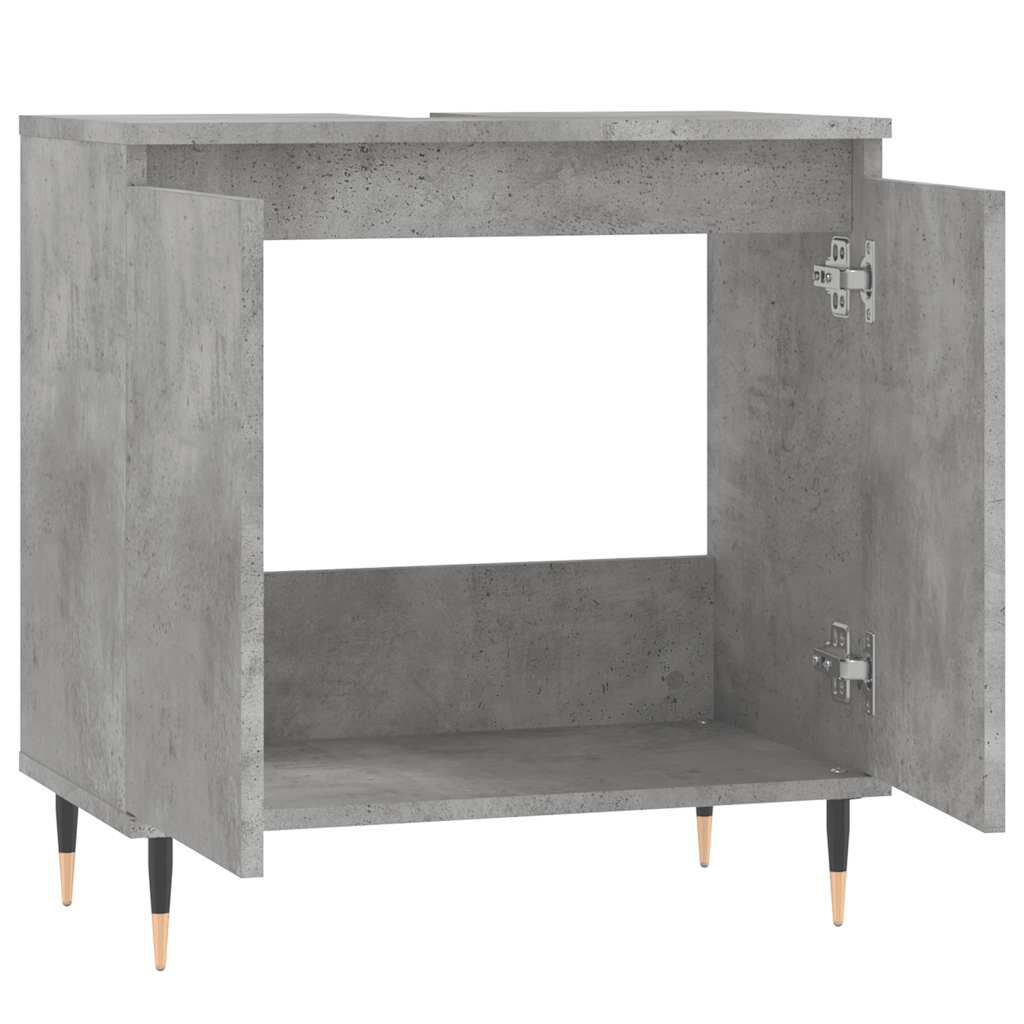 vidaXL Ντουλάπι Μπάνιου Γκρι Σκυροδεμ. 58 x 33 x 60 εκ. Επεξεργ. Ξύλο