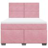 vidaXL Κρεβάτι Boxspring με Στρώμα Ροζ 140x190 εκ. Βελούδινο