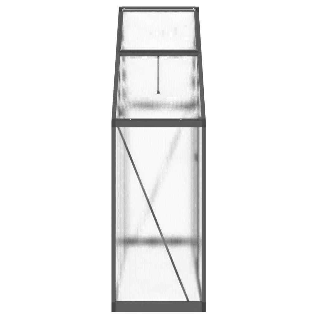 vidaXL Θερμοκήπιο με Πλαίσιο Βάσης Ανθρακί 169x58x195 εκ. Αλουμίνιο