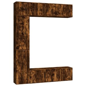 vidaXL Σετ Επίπλων Τηλεόρασης 7 Τεμαχίων Καπνιστή δρυς Επεξ. Ξύλο