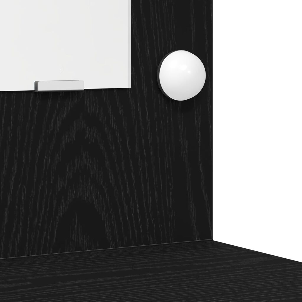 vidaXL 2 τεμάχιο σετ dressing table με LED Μαύρο Επεξεργασμένο ξύλο