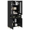 vidaXL Highboard &Mu;&alpha;ύ&rho;&eta; &Omicron;&xi;&upsilon;ά 69,5 x 34 x 180 &epsilon;&kappa;. &Epsilon;&pi;&epsilon;&xi;&epsilon;&rho;&gamma;&alpha;&sigma;&mu;έ&nu;&omicron; &xi;ύ&lambda;&omicron;