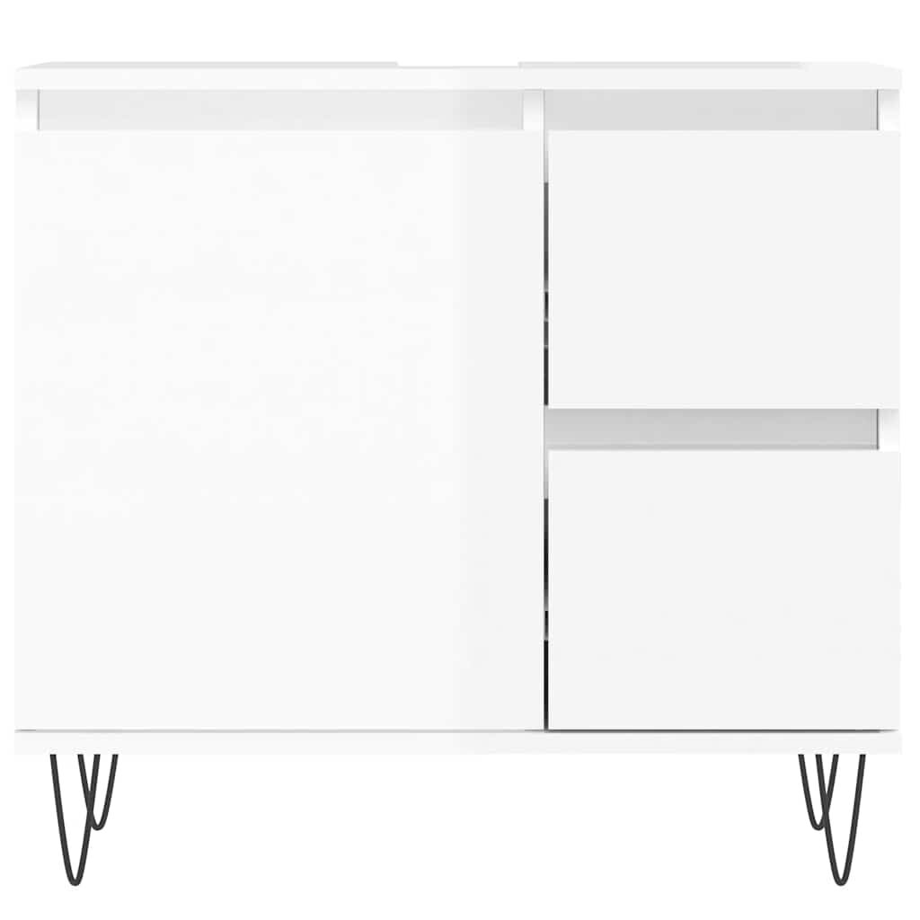 vidaXL Ντουλάπι Μπάνιου Γυαλιστερό Λευκό 65x33x60 εκ. Επεξεργ. Ξύλο