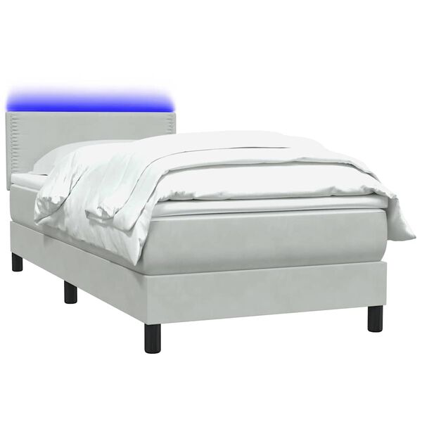 vidaXL &Kappa;&rho;&epsilon;&beta;ά&tau;&iota; Boxspring &mu;&epsilon; &Sigma;&tau;&rho;ώ&mu;&alpha; & LED &Alpha;&nu;&omicron;&iota;&chi;&tau;ό &Gamma;&kappa;&rho;&iota; 80x210 &epsilon;&kappa;. &Beta;&epsilon;&lambda;&omicron;ύ&delta;&iota;&nu;&omicron;