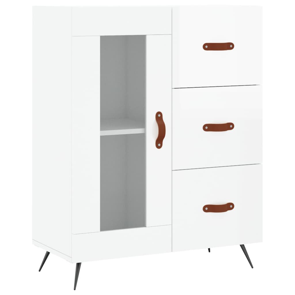vidaXL Ντουλάπι Γυαλιστερό Λευκό 69,5x34x90 εκ. Επεξεργασμένο Ξύλο