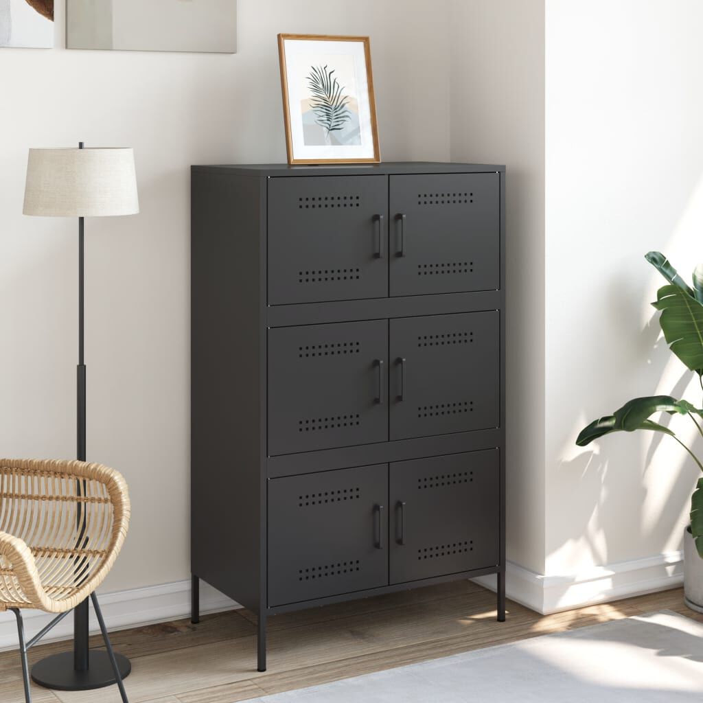 vidaXL Ντουλάπι Μαύρο 68x39x113 εκ. από Ατσάλι