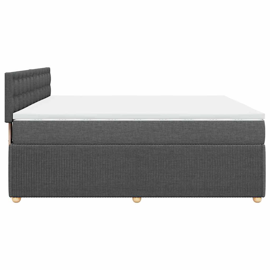 vidaXL Κρεβάτι Boxspring με Στρώμα Σκούρο Γκρι 180x200 εκ Υφασμάτιν