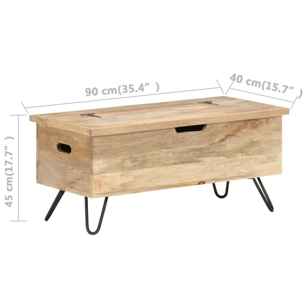 vidaXL Μπαούλο 90 x 40 x 45 εκ. από Μασίφ Ξύλο Μάνγκο