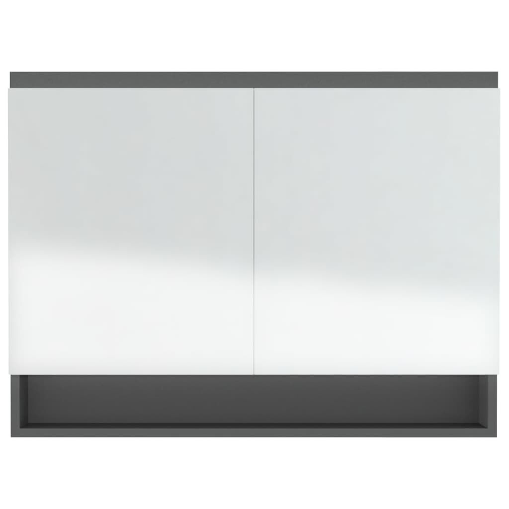 vidaXL Ντουλάπι Μπάνιου με Καθρέφτη 80x15x60 εκ. Γκρι από MDF