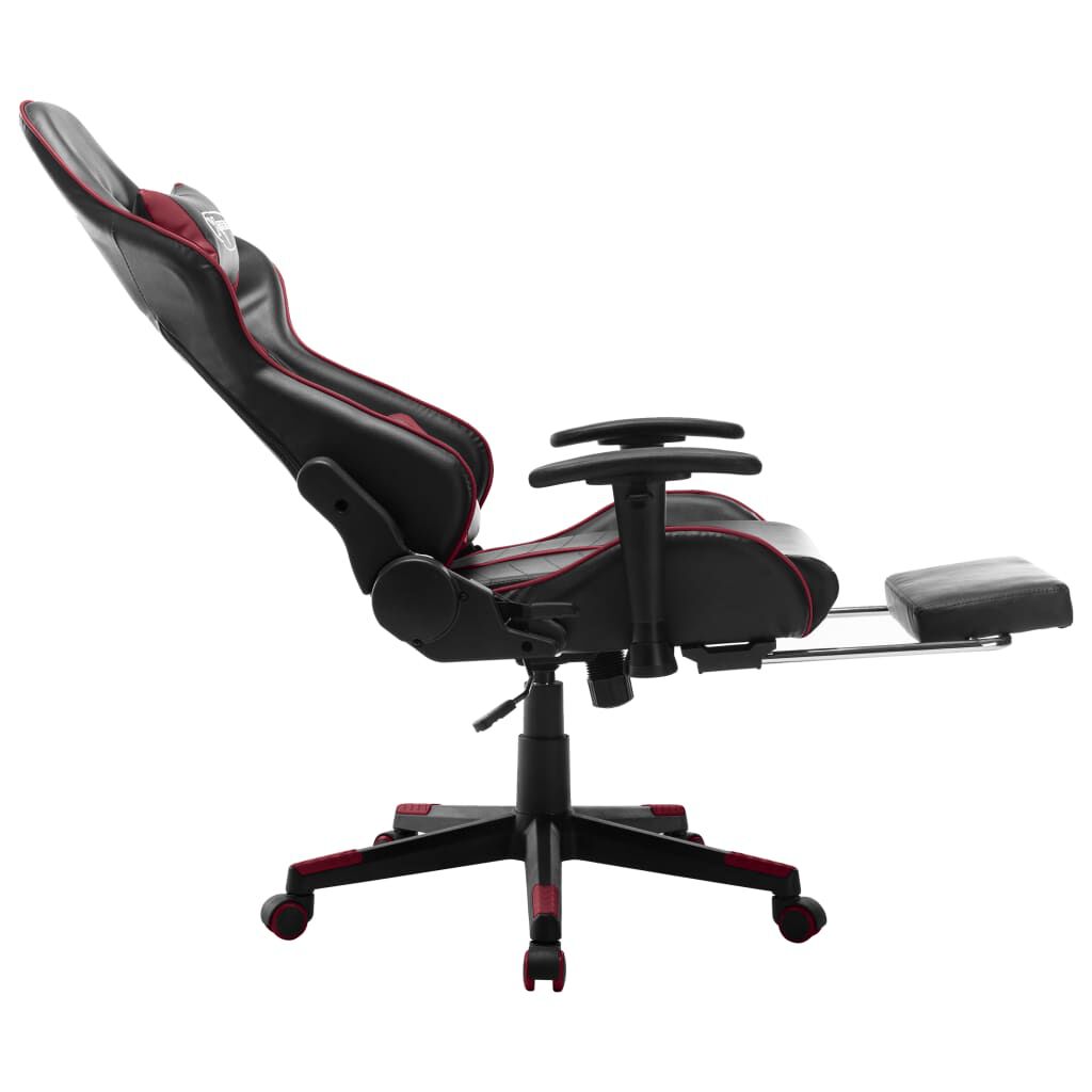 vidaXL Καρέκλα Gaming με Υποπόδιο Μαύρο / Μπορντό από Συνθετικό Δέρμα