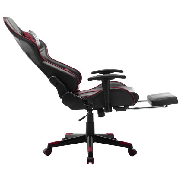 vidaXL Καρέκλα Gaming με Υποπόδιο Μαύρο / Μπορντό από Συνθετικό Δέρμα