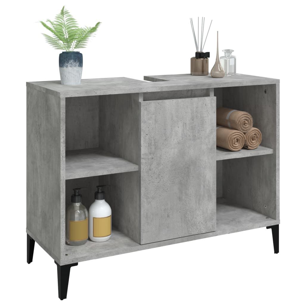 vidaXL Ντουλάπι Νιπτήρα Γκρι Σκυρ. 80 x 33 x 60 εκ. Επεξεργασμένο Ξύλο