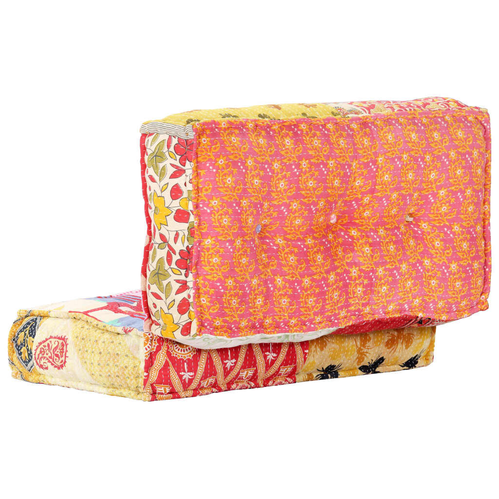 vidaXL Πουφ Patchwork 100 x 100 x 20 εκ. Υφασμάτινο