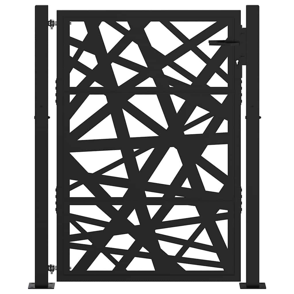 vidaXL Πύλη κήπου Μαύρη 105x130 cm Ατσάλινη ελαφριά σχεδίαση