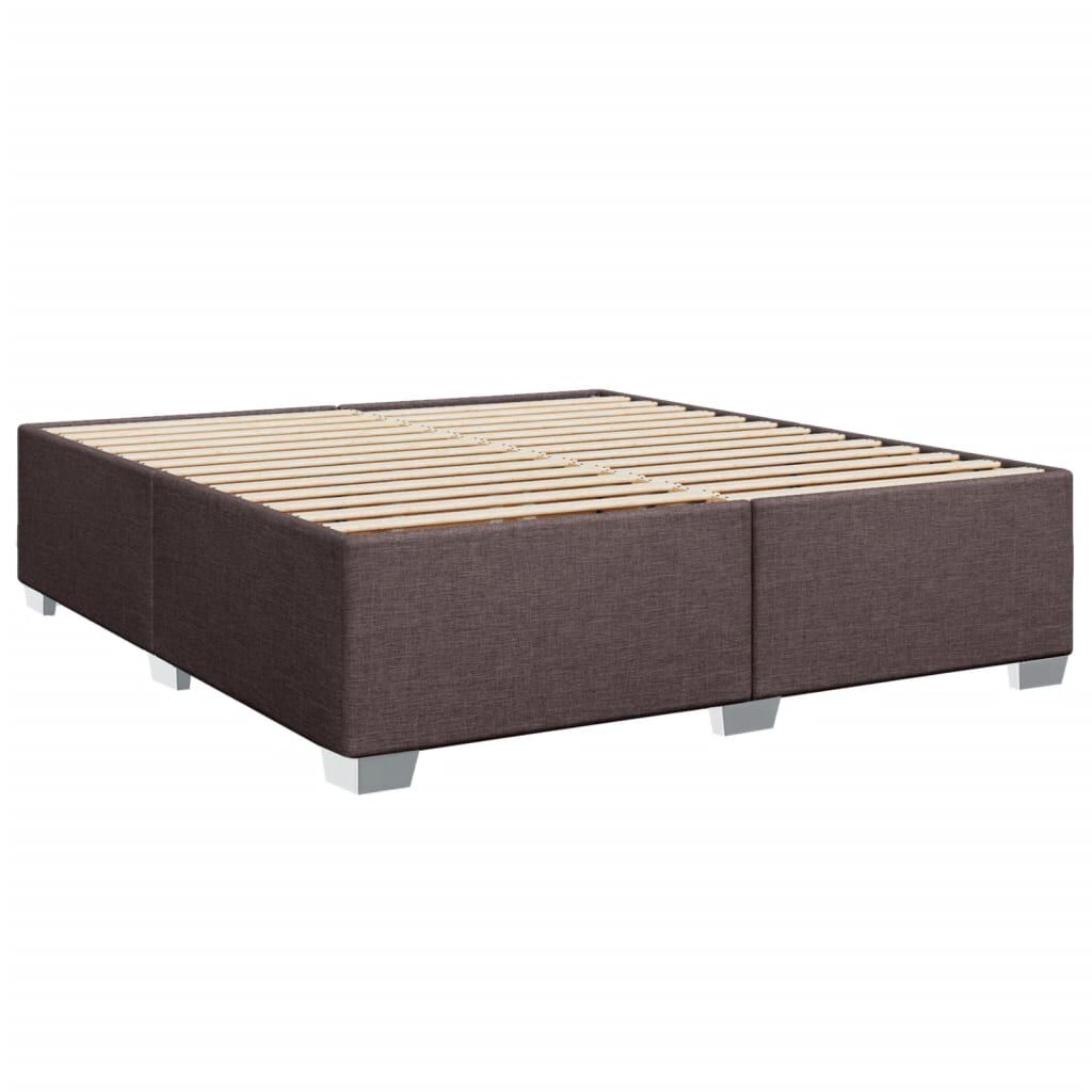 vidaXL Κρεβάτι Boxspring με Στρώμα Σκούρο Καφέ 200x200 εκ. Υφασμάτινο