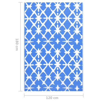 vidaXL Χαλί Εξωτερικού Χώρου Μπλε/Λευκό 120 x 180 εκ. Πολυπροπυλένιο
