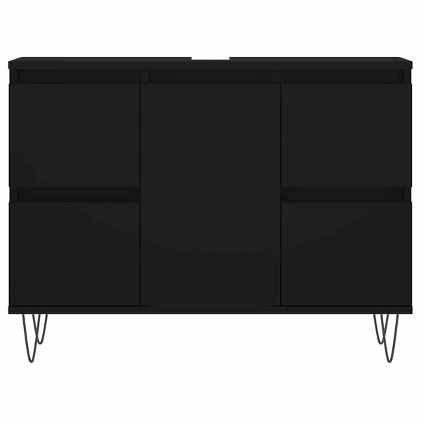 vidaXL Ντουλάπι Μπάνιου Μαύρο 80 x 33 x 60 εκ. από Επεξεργασμένο Ξύλο