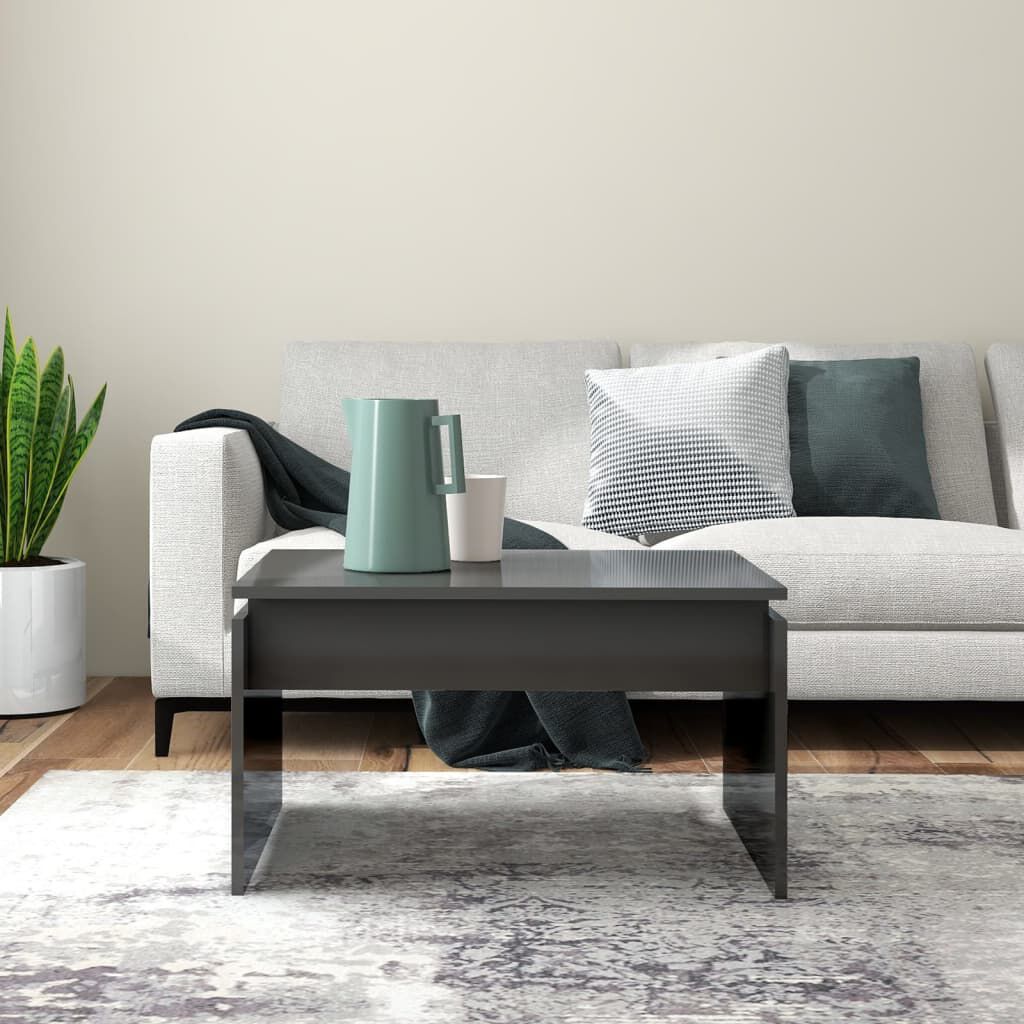 vidaXL Τραπεζάκι Σαλονιού Γυαλ. Γκρι 68 x 50 x 38 εκ. από Μοριοσανίδα