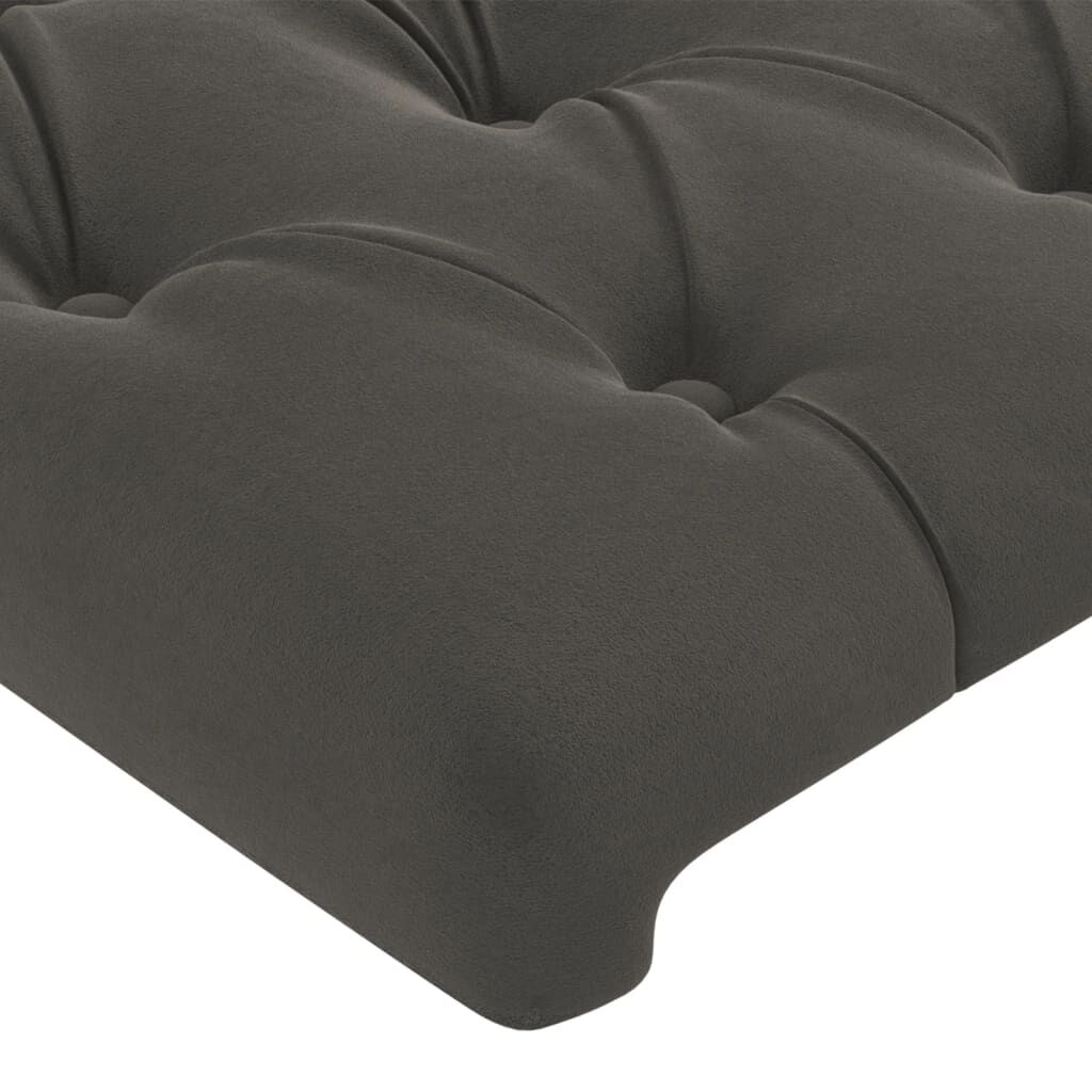 vidaXL Κεφαλάρι Κρεβατιού Σκούρο Γκρι 90x7x78/88 εκ. Βελούδινο
