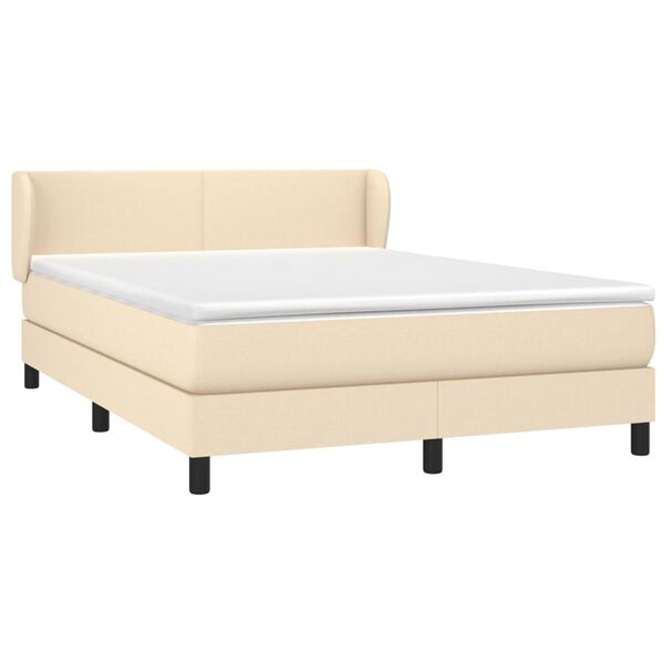 vidaXL &Kappa;&rho;&epsilon;&beta;ά&tau;&iota; Boxspring &mu;&epsilon; &Sigma;&tau;&rho;ώ&mu;&alpha; &Kappa;&rho;&epsilon;&mu; 140x200 &epsilon;&kappa;. &Upsilon;&phi;&alpha;&sigma;&mu;ά&tau;&iota;&nu;&omicron;